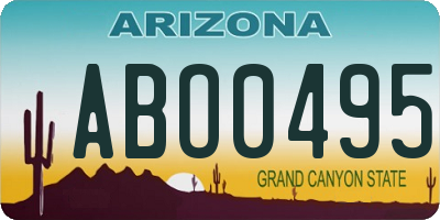 AZ license plate ABO0495