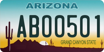 AZ license plate ABO0501