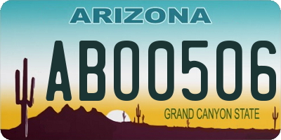 AZ license plate ABO0506