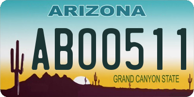 AZ license plate ABO0511