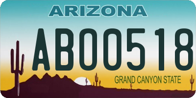 AZ license plate ABO0518