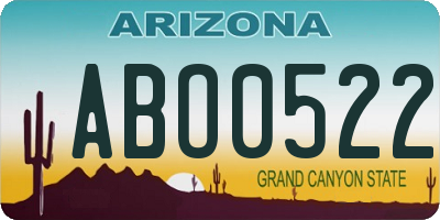 AZ license plate ABO0522