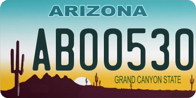 AZ license plate ABO0530