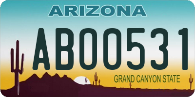 AZ license plate ABO0531