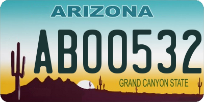AZ license plate ABO0532