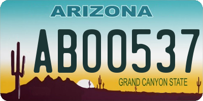 AZ license plate ABO0537