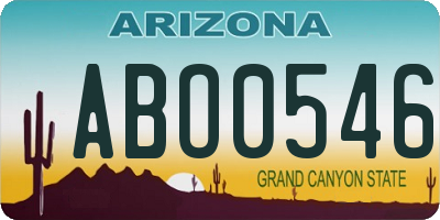 AZ license plate ABO0546
