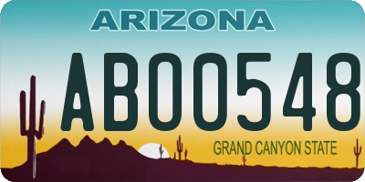 AZ license plate ABO0548