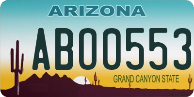 AZ license plate ABO0553