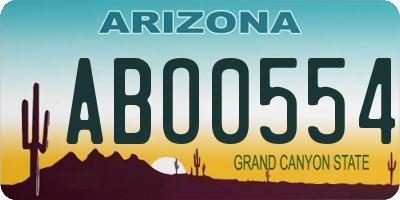 AZ license plate ABO0554