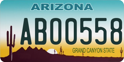 AZ license plate ABO0558