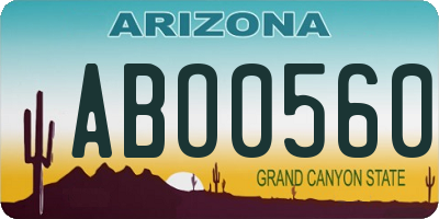 AZ license plate ABO0560