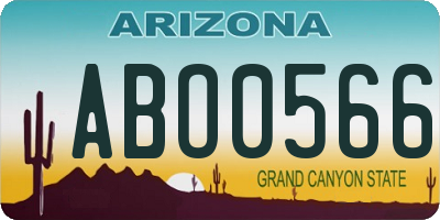 AZ license plate ABO0566