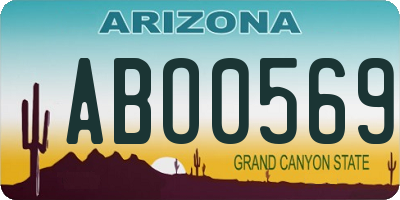 AZ license plate ABO0569