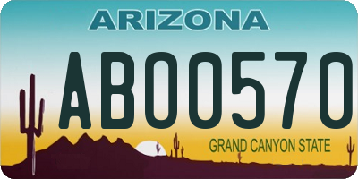 AZ license plate ABO0570