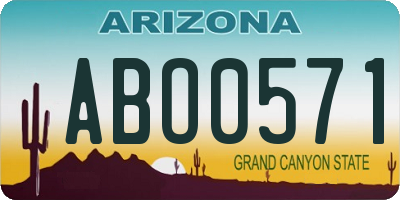 AZ license plate ABO0571