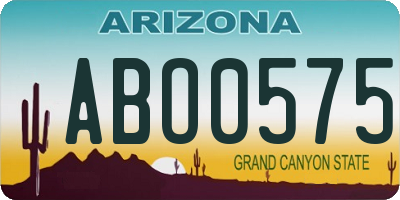 AZ license plate ABO0575