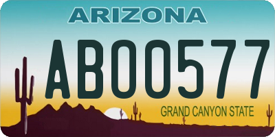 AZ license plate ABO0577