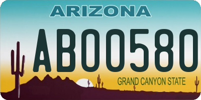 AZ license plate ABO0580