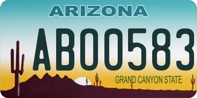AZ license plate ABO0583