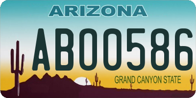 AZ license plate ABO0586