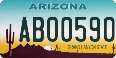 AZ license plate ABO0590