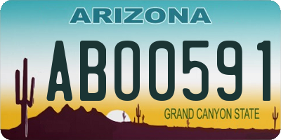 AZ license plate ABO0591