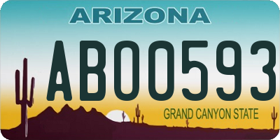 AZ license plate ABO0593