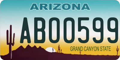 AZ license plate ABO0599