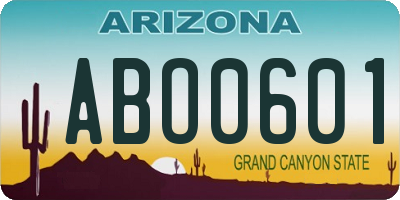 AZ license plate ABO0601