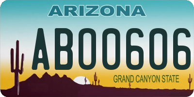 AZ license plate ABO0606