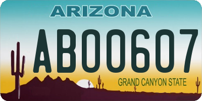 AZ license plate ABO0607