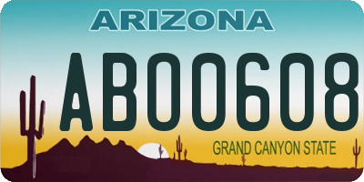AZ license plate ABO0608