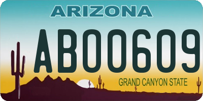 AZ license plate ABO0609