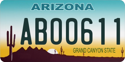 AZ license plate ABO0611