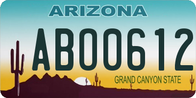 AZ license plate ABO0612