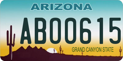 AZ license plate ABO0615