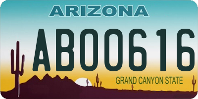 AZ license plate ABO0616