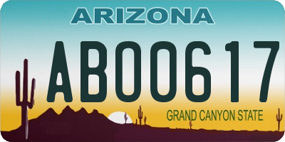 AZ license plate ABO0617