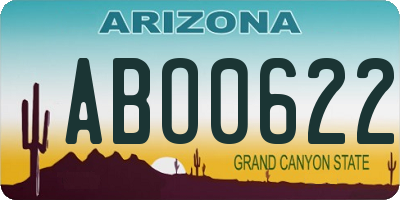 AZ license plate ABO0622