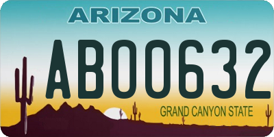 AZ license plate ABO0632