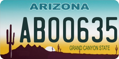 AZ license plate ABO0635
