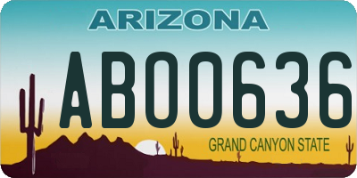 AZ license plate ABO0636