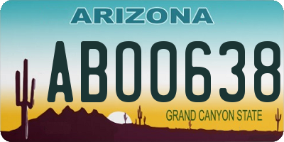 AZ license plate ABO0638