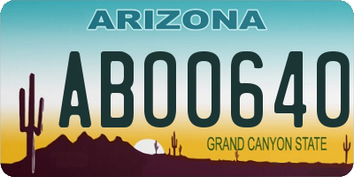 AZ license plate ABO0640