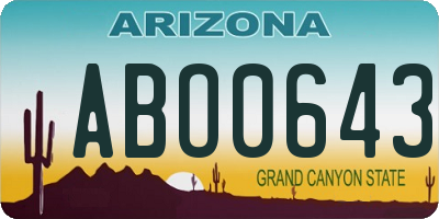 AZ license plate ABO0643