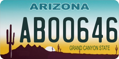 AZ license plate ABO0646