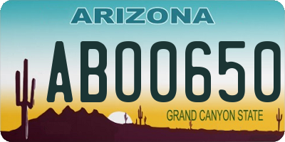 AZ license plate ABO0650