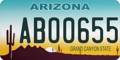 AZ license plate ABO0655