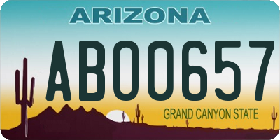 AZ license plate ABO0657